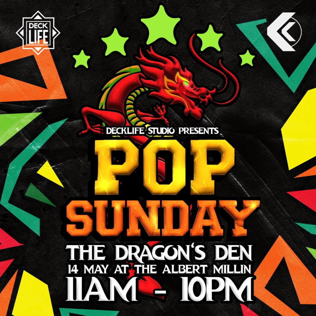 POP SUNDAY – THE DRAGON’S DEN original event artwork